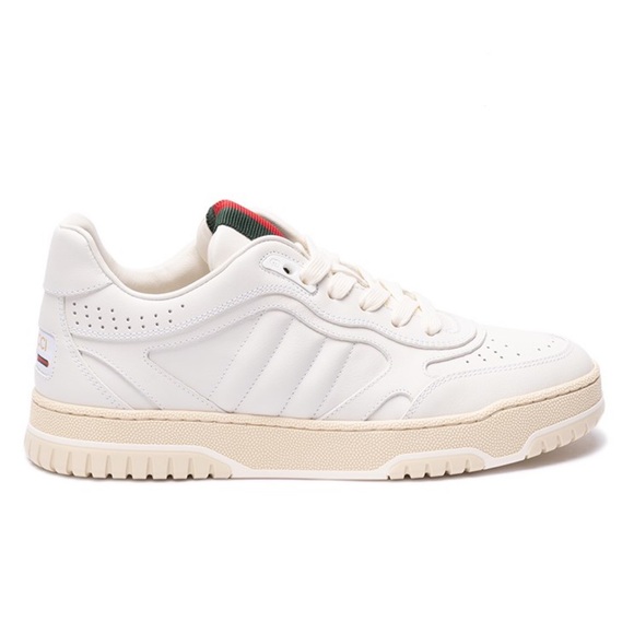 GUCCI Re-Web stripe leather sneakers - Picture 1 of 5